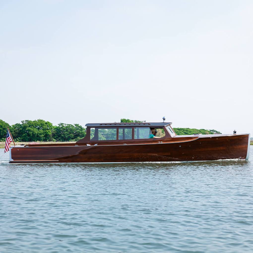 a small boat in a large body of water